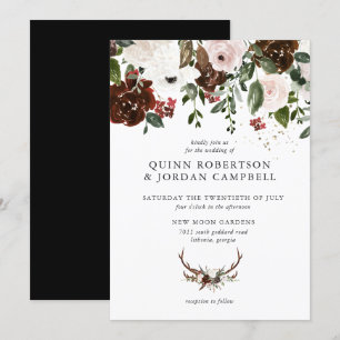 Rustic Floral   Convite Para Casamento Botânico De