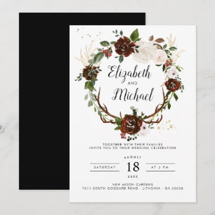 Rustic Floral Convite Para Casamento Botânico De
