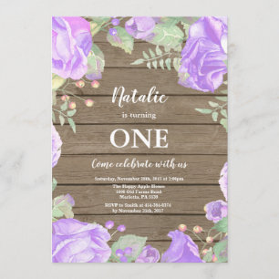 Rustic Floral First 1rua Rapariga Convite De Anive
