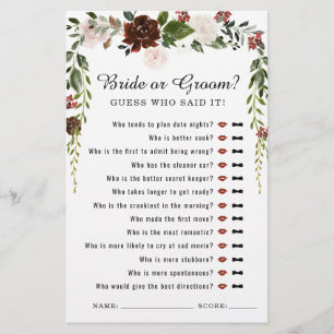 Rustic Floral Jogo para Chá de Bebê Botânico Boê