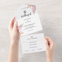 Rustic Floral Tudo Em Um Convite De Casamento