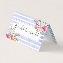 Rustic Floral Watercolor Modern Stripe Obrigado