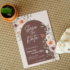 Rustic Floral Wedding Salvar a Data Convite