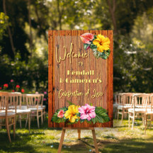Rustic Floral Wood Wedding Bem-vindo