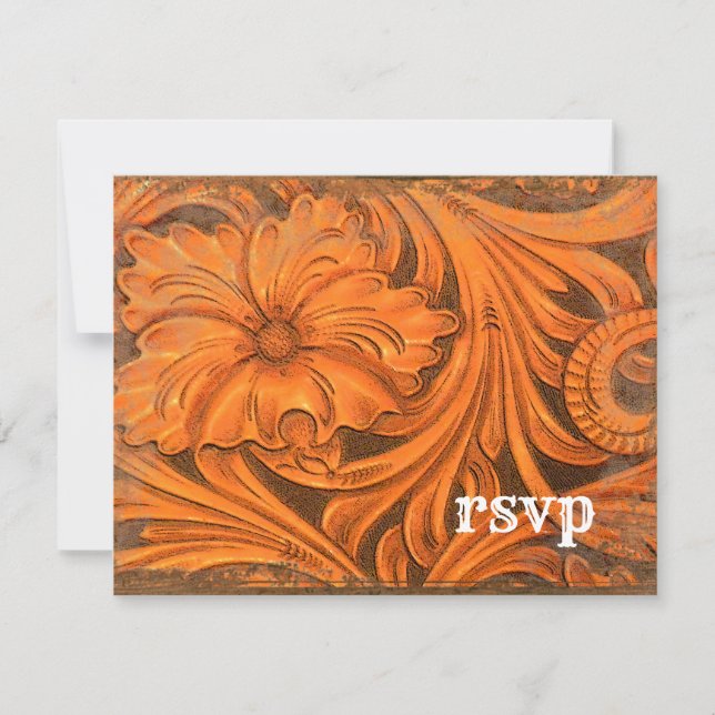 Rustic Flower Country Western Weding RSVP (Frente)