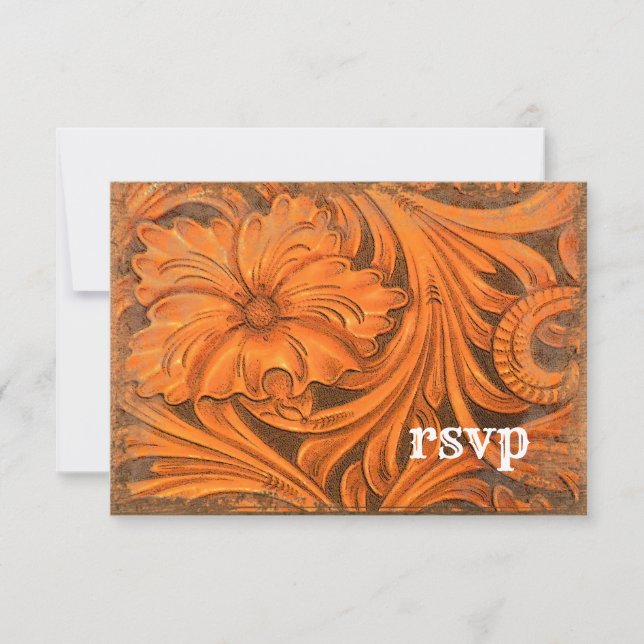 Rustic Flower Country Western Weding RSVP (Frente)