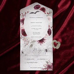 Rustic Gótica Black & Burgundy Floral No Janta