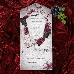 Rustic Gótica Black Burgundy Halloween Sem Janto