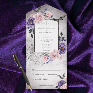 Rustic Gótica Pink & Purple Halloween Sem Janto
