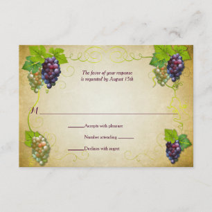 Rustic Grapevine Vineyard Casamento Reply RSVP