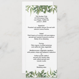 Rustic Green Deixa Greenery Foliage Menu Casamento
