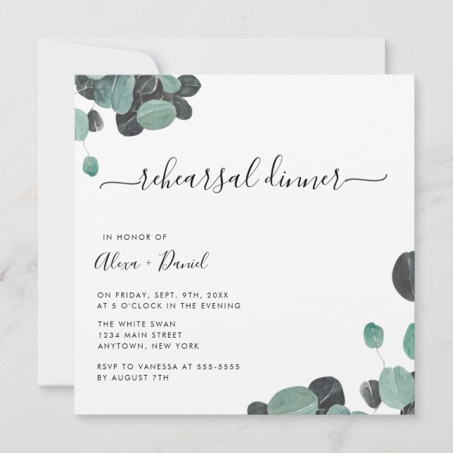 Rustic Greenery Kraft - Janto de Ensaios Convites (Frente)