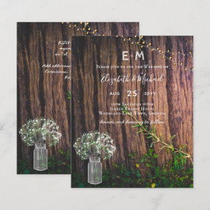 Rustic Gypsophila Lights Mason Jars BUDGET Convite