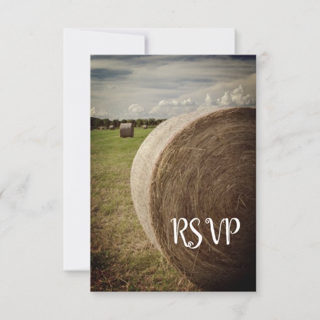 Rustic Hay Bales Ranch Wedding RSVP (Frente)
