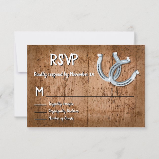 Rustic Horsferes Lucky in love RSVP (Frente)