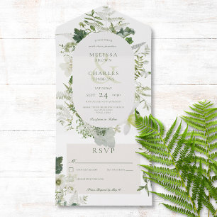 Rustic Ivy Ferns & Greenery White Sem Janto