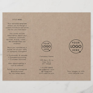 Rustic Kraft Brochura moderna sobre logotipos si