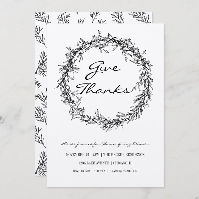 Rustic Kraft dá cartão de Janto de Ação de Graças  (Frente/Verso)