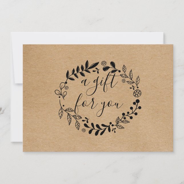 Rustic Kraft Garland Gift Certificate Loyalty Card (Frente)