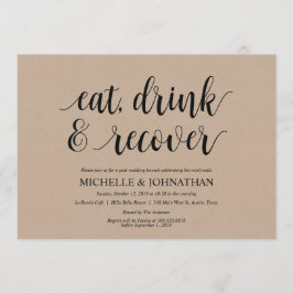 Rustic Kraft Posta Brunch Convite De Casamento
