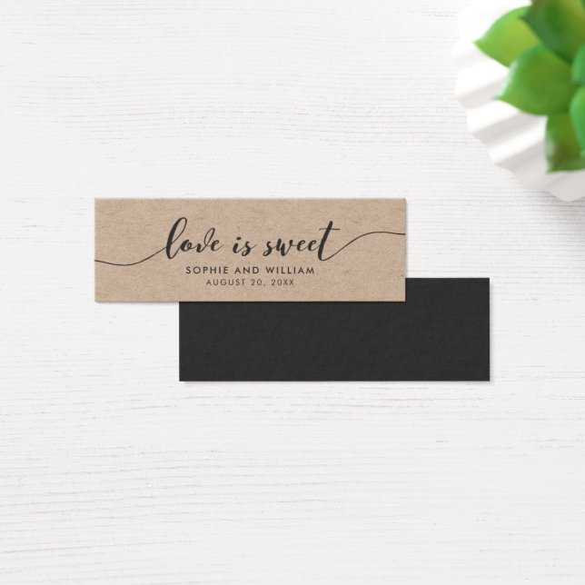 Rustic Kraft Relax Script Wedding Love é Sweet (Mesa)