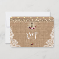 Rustic Lace Burlap String Luzes Casadas RSVP