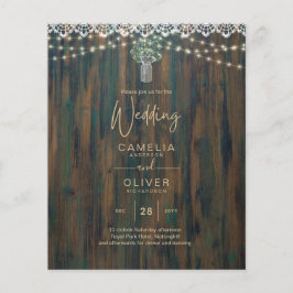 Rustic Lace Gypsophila Luzes Mason Jar Weding