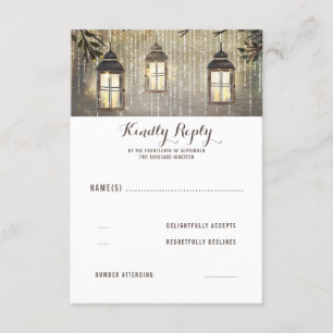 Rustic Lanterns Country Weding RSVP