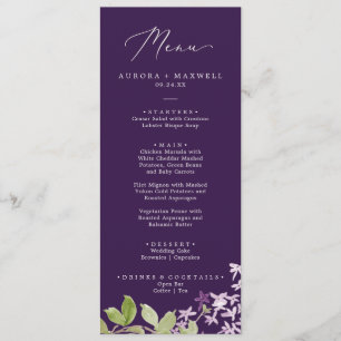 Rustic Lilac   Menu Janto Casamento Roxo