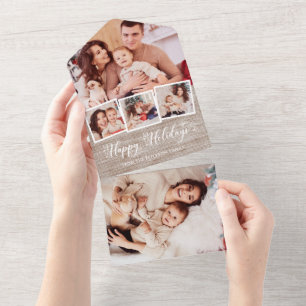 Rustic Linen & Happy Holidays Script Multifofotogr