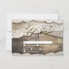 Rustic Love Rope Burlap Lace Casamento RSVP Respos