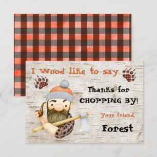 Rustic Lumberjack Obrigado cartões de nota