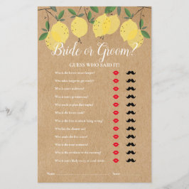 Rustic Main Squeze Adivinha Quem Chá de panela Jog