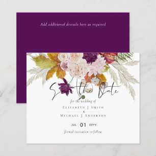 Rustic Maroon Ginger Blush Casamento Salve as Data