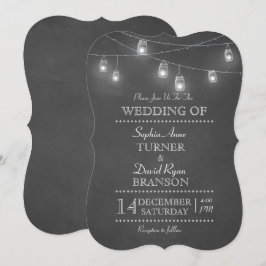 Rustic Mason Jar String Luzes Convites De Casament