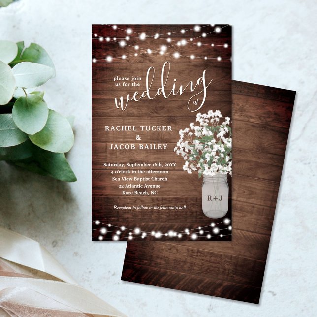 Rustic Mason Jar String Luzes Orçamento Casamento (Criador carregado)