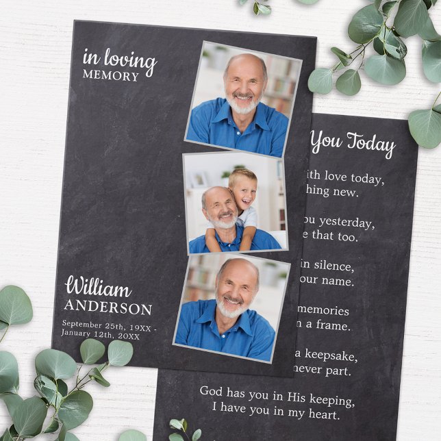 Rustic Memorial 3 Fotografia Funeral Prayer Card (Criador carregado)