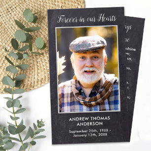 Rustic Memorial Sympathue Funeral Prayer Card Phot