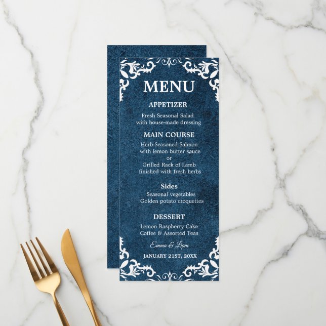 Rustic Mexican Wedding Menu Card (Frente/Verso In Situ)