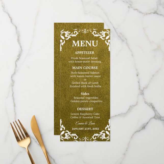 Rustic Mexican Wedding Menu Card (Frente/Verso In Situ)