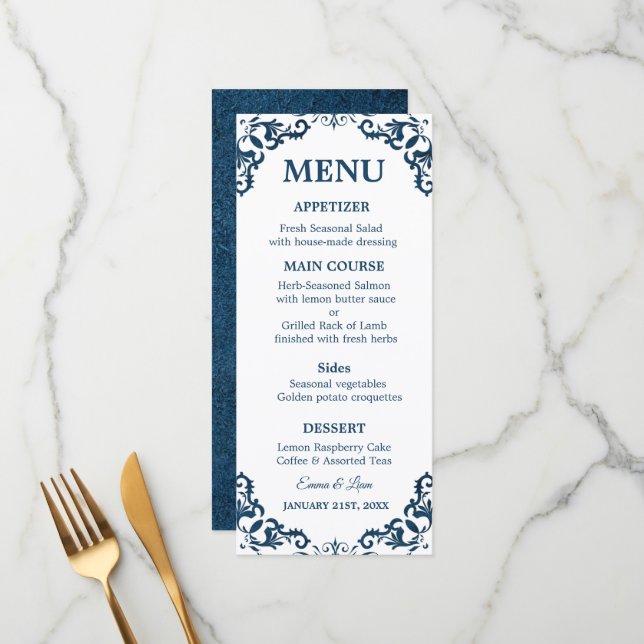 Rustic Mexican Wedding Menu Card (Frente/Verso In Situ)