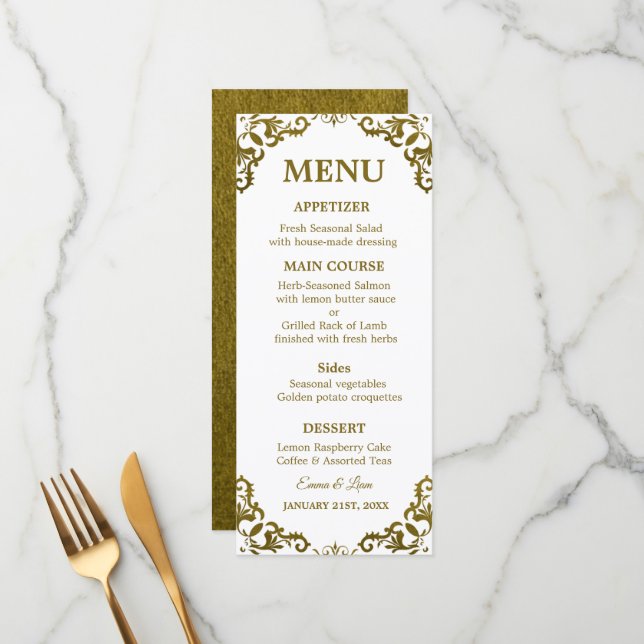 Rustic Mexican Wedding Menu Card (Frente/Verso In Situ)