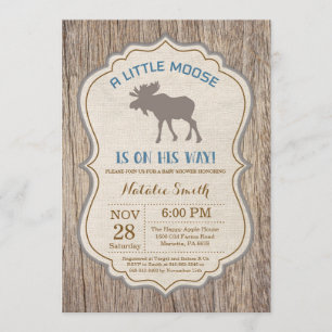 Rustic Moose Chá de fraldas Convite Boy