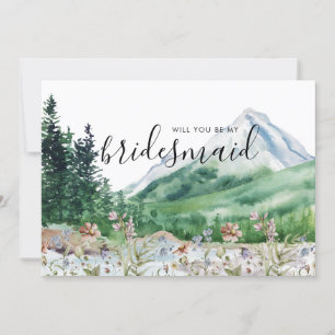 Rustic Mountain Wildflower Be My Bridesmaid