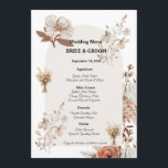 Rustic Neutral Wedding Menu Design<br><div class="desc">This Boho Floral Wedding Menu Template features elegant pampas grass and delicate dried floral elements in soft neutral tones. The minimalist bohemian style makes it perfect for displaying your wedding dinner selections in a beautiful and stylish way. Ideal for boho, rustic, garden, and outdoor weddings, this menu card complements matching...</div>
