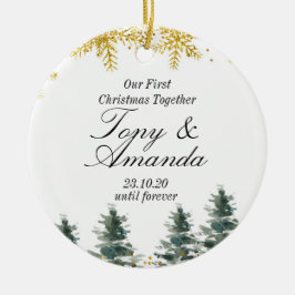 Rustic Nosso Primeiro Ornamento De Natal Junto