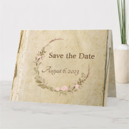 Rustic Old Paper Salve o cartão de data