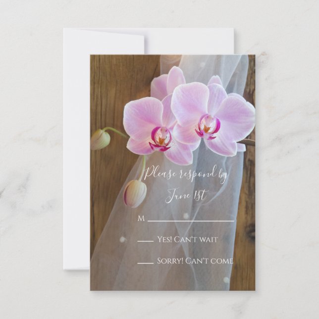 Rustic Orchid Elegance Country Barn Weding RSVP (Frente)