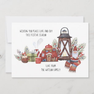 Rustic Peace Love Joy Foto de Natal Personalizada