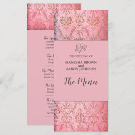 RUSTIC PINK - Cartão de Menu de Casamento